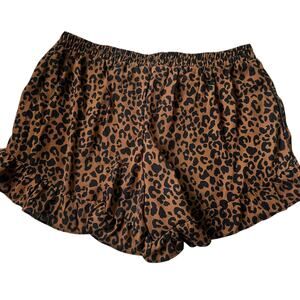 Sienna Sky Brown/Black Lined Ruffle Shorts Women's Size Large | 70-35